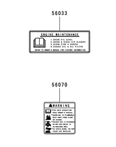 Kawasaki Fr730v-As05 Engine Labels Diagram and Parts List for Z-FORCESZ48 (17AIDGHB-17AIDGHB010)(2015) Cub Cadet Lawn Tractor